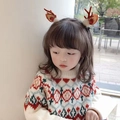 Plush Brown Antlers with Pomegranate Pair