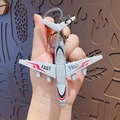 Miniature gray fighter jet keychain with red wing stripes and FAST inscription details - Y20 Transport Aircraft Pendant-China-Grey White