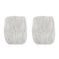 Silver wavy textured square metal earrings with minimalist 18K gold finish design - Steel Color Textured Square (2625)