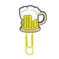 Cute beer mug cartoon paper clip in yellow finish for creative student stationery - 4112-07 Beer Mug