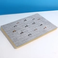 Grey velvet 100-slot ring display tray with foam base for jewelry organization - 100 Slots (33.5*22.5cm) / Ice Gray