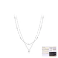 Double-layered S925 silver necklace with D color moissanite pendant and GRA certificate - S925 Sterling Silver (With GRA Certificate)