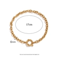 18K gold plated paperclip bracelet with 6mm width and large spring ring clasp - O-Link Bracelet / 17cm/6mm / 18K Gold