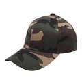 Detalle de gorra de béisbol de camuflaje con estructura de 6 paneles y visera curvada fina - Ajustable / Camuflaje Oscuro