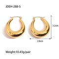 Polished gold teardrop hoop earrings for women, 3.2cm size with elegant metallic finish - Gold (JDEH-288-5)