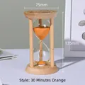 Bamboo 30-minute hourglass timer with vibrant orange sand for home office decor - Standard / Orange / 30 Minutes