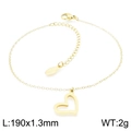 Bracelet de cheville en or avec pendentif cœur ajouré et chaîne réglable élégante - Bracelet Coeur Doré (KB144508-KLX)