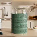 5-tier emerald green food cover storage rack with 24.2cm diameter and transparent lid - 5-Tier / Bright yellow