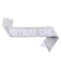 Glinsterende zilveren sjerp met witte Birthday Girl tekst voor feesten - Eén maat / Zilver met witte tekst - GIRL