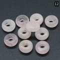 Set of 10 light pink natural rose quartz abacus beads with large holes for DIY jewelry - Rose Quartz / 5x10mm