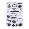 Vintage floral clear stamp set with sunflower and rose patterns for DIY crafts - No.14-Plant Illustration