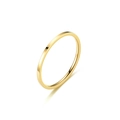 Close-up of minimalist gold titanium steel thin band ring on a white background - Flat Style / Gold / US 5