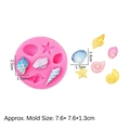 Pink starfish shell silicone mold for DIY ocean theme cake toppers and chocolates - 2# Pink