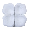 Artificial white silk rose petals for wedding decor arranged in a four-leaf clover shape - White (Approx. 100pcs)