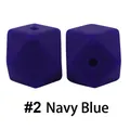 Set di due perle geometriche in silicone blu marino da 17mm per gioielli da dentizione - 2# Blu Marino