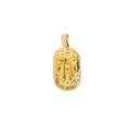 18K gold-plated stainless steel oval Gemini constellation pendant with crystals - Gemini