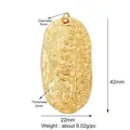 Golden oval tree relief pendant in alloy with dimensions 42x22mm for DIY jewelry - Tree Texture Oval / Gold