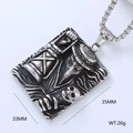 Gothic plague doctor relief square pendant necklace in antique silver finish - Plague Doctor Relief (Pendant Only (Without Chain)) (Style 2)