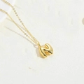 Delicate 14K gold plated necklace featuring a 3D puffed letter N pendant for women - Letter N / Gold
