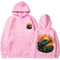 Felpa rosa con cappuccio Alligator Alcatraz grafica fronte e retro per uomo e donna - S / Rosa