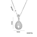 Specifiche dettagliate sulle dimensioni per la collana con ciondolo a goccia e misure precise - Stile Goccia d'Acqua in Zirconia Bianca Colore Acciaio (572)
