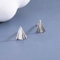 Minimalist S925 sterling silver paper plane stud earrings with high-polished finish - Paper Plane / White Gold