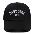 Gorra de béisbol negra de algodón con bordado 3D blanco Baby Girl 90'S en el frente - Ajustable / Negro