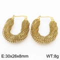 Boucles d'oreilles créoles plaquées or 18 carats avec design nervuré torsadé 30x26mm - Or (KE110138-KFC)