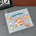 Estuche Capybara transparente con diseño de termas japonesas y cremallera de anillo blanco - Capibara de baño (Bolsa con cremallera)