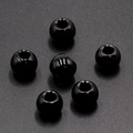 Polished black 12mm large hole natural stone beads for DIY jewelry making - 1 Piece / Black Agate
