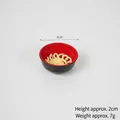 Modèle miniature de bol de ramen pour maison de poupée avec intérieur rouge et 4cm - Bol rouge et noir de 4 cm + nouilles