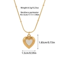 Detalles del collar de corazón en oro de 18k con nácar y dimensiones de la cadena - Estilo 3-Cadena de cuentas Corazón de nácar