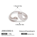 Minimalistischer unregelmäßiger Silberring aus Edelstahl, wasserfest und hypoallergen - Unregelmäßiger Fließlinienstil (JDR0104002-S) / Silber
