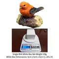 Miniature orange resin bird figurine on wood-look base weighing 69g with 5cm gift box - Single Piece (with White Box) / Orange Flamingo
