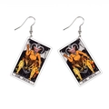 Double-sided acrylic tarot earrings featuring The Devil XV vintage design - The Devil-C118