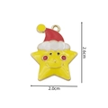 Christmas yellow star alloy pendant with red Santa hat and dimensions of 2.6x2.0cm - 2308 Smiling Star