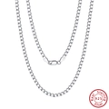 5mm 925 sterling silver Cuban chain necklace with lobster clasp and Italy hallmark - Textured Curb Chain / 3mm/45cm