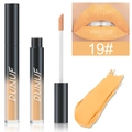 Détail du rouge à lèvres liquide mat DUNUF teinte 19 orange vif avec son applicateur - 19#