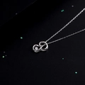 Elegant silver s-shaped pendant necklace with sparkling round zircon stone for women - Style P Alphabet (NS869)