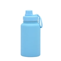 650ml sky blue matte vacuum insulated sports water bottle with portable handle loop - Sky Blue - Sport