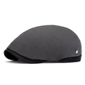Retro newsboy cap in dark grey and black contrast with a small metal side detail - Adjustable / Dark Gray