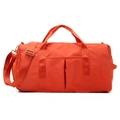 Cylindrical orange gym bag with dual handles and adjustable shoulder strap for travel - Thickened Orange