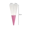 Pink wavy edge transparent cone flower packaging bag measuring 7cm by 25cm - Torch Box