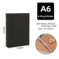 A6 size black kraft paper notebook cover with 6-ring binder and minimalist design - A6 Black Kraft Shell (6-Hole)