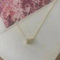 Chic 18K gold plated necklace featuring a sparkling micro-pave letter W initial pendant - Letter W