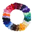 30-piece set of colorful satin silk scrunchies in assorted vibrant pastel shades - 30Pcs Solid Color Satin Set