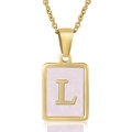 Pink Shell Letter L Style (With Chain)