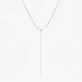 Elegante collar en Y de plata s925 con colgante de estrella brillante y cierre ajustable - Plata 925 / Plateado