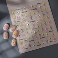 3D-Relief-Nagelaufkleber mit Blumen, Bienen und goldenen Konturen für kreatives Design - CO-330 Geprägte Biene Blumen Stil(CO-330)