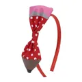 Handmade red polka dot bow headband with creative pencil elements for school girls - Red Polka Dot Pencil Headband